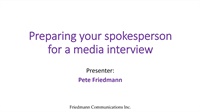Preparing your Spokesperson for a Media Interview Not Found