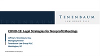 COVID-19: Legal Strategies for Nonprofit Meetings Not Found