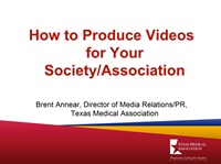 How to Produce Videos for Your Society/Association Not Found