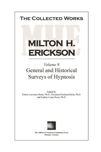 The Collected Works of Milton H. Erickson: Volume 08 - Hardcover Not Found