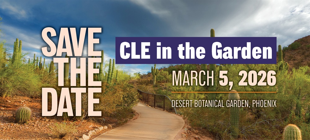 Desert Botanical Garden background with seminar date and time