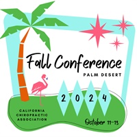 Fall Conference 2024 Logo with palm trees, flamingo, pool