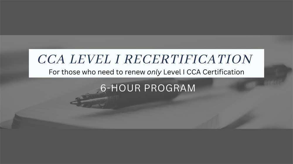 CCA Level I Recert