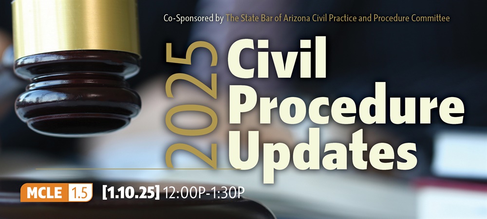 Gavel and blurry background with 2025 Civil Procedure Update text