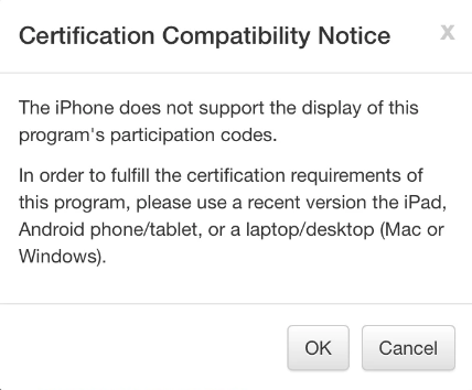 iPhone Compatibility Warning