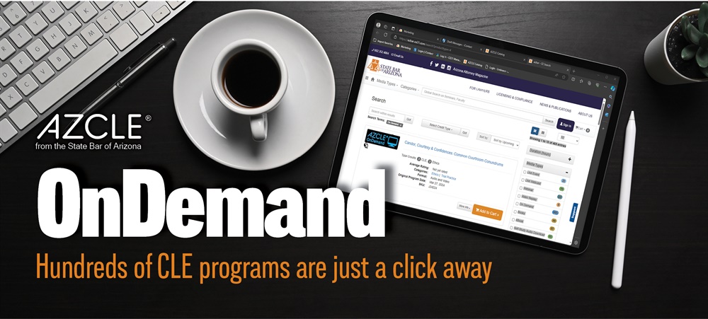 Tablet of OnDemand CLE page with text