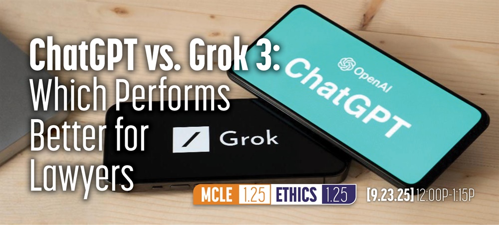 Smart phones with ChatGPT and Grok launch screens including seminar dates