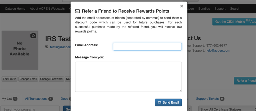 Refer a friend email