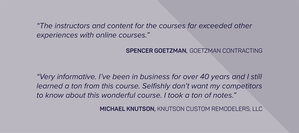 “The instructors and content for the courses far exceeded other experiences with online courses.”
