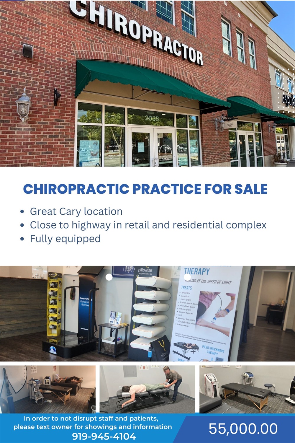 Chiropractic Practice For Sale – Cary, NC